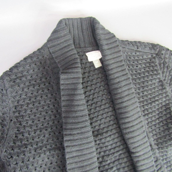 Converse One Star Cardigan Sweater Women's Size M Black Medium Open Front Mesh - Picture 2 of 9